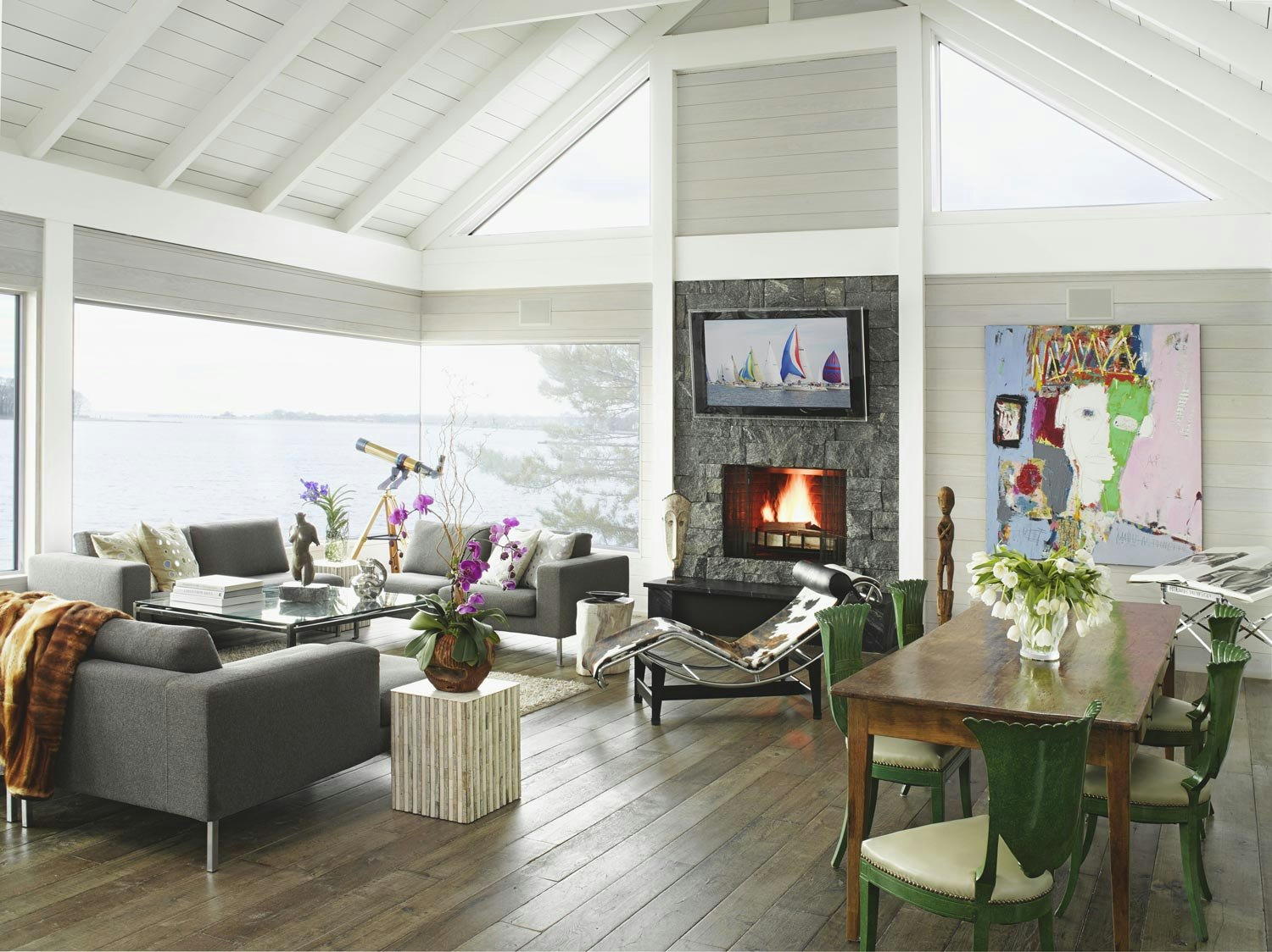 High End Living Room and Fireplace