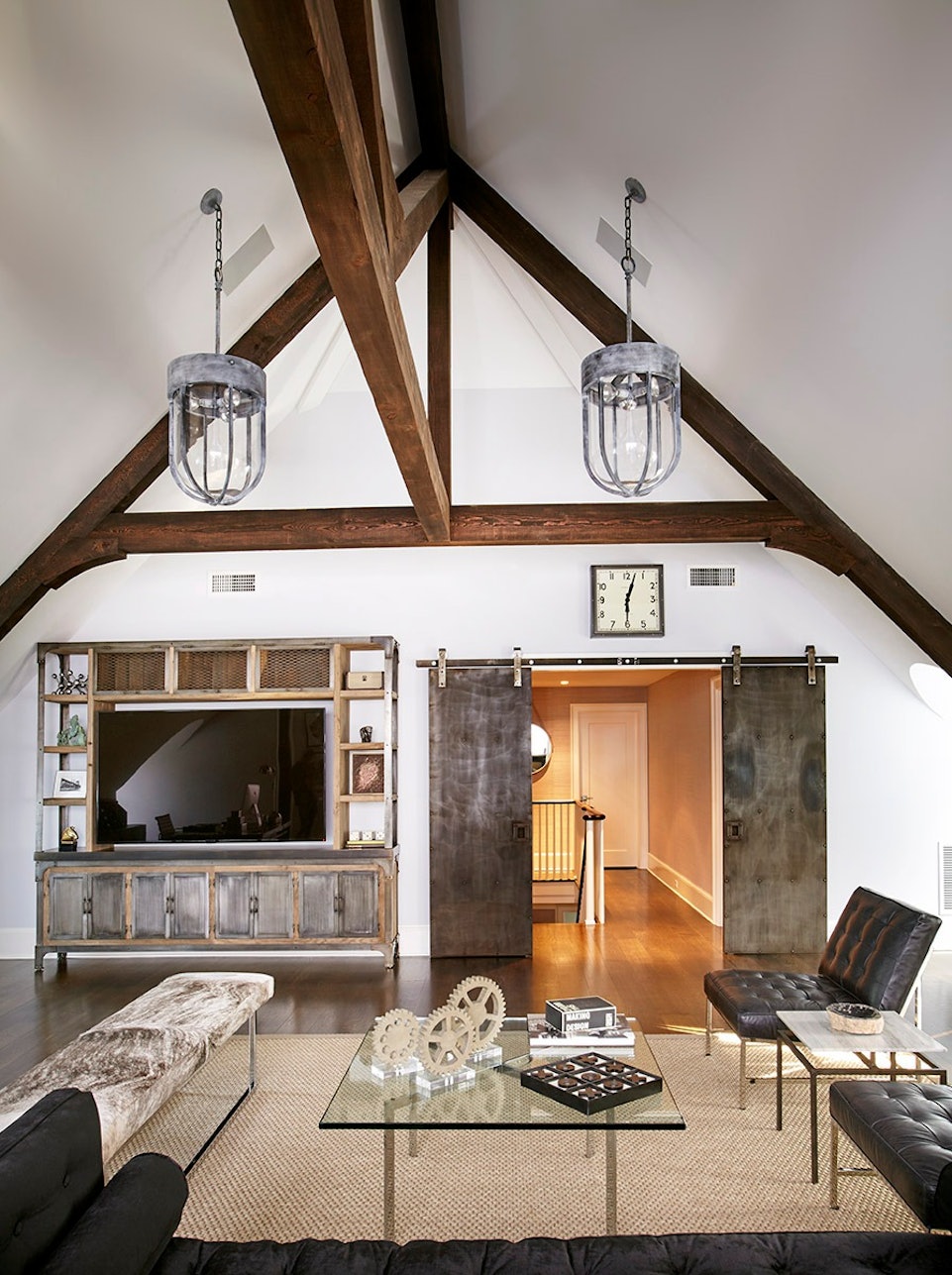 High End Luxury Man Cave With Sliding Metal Doors